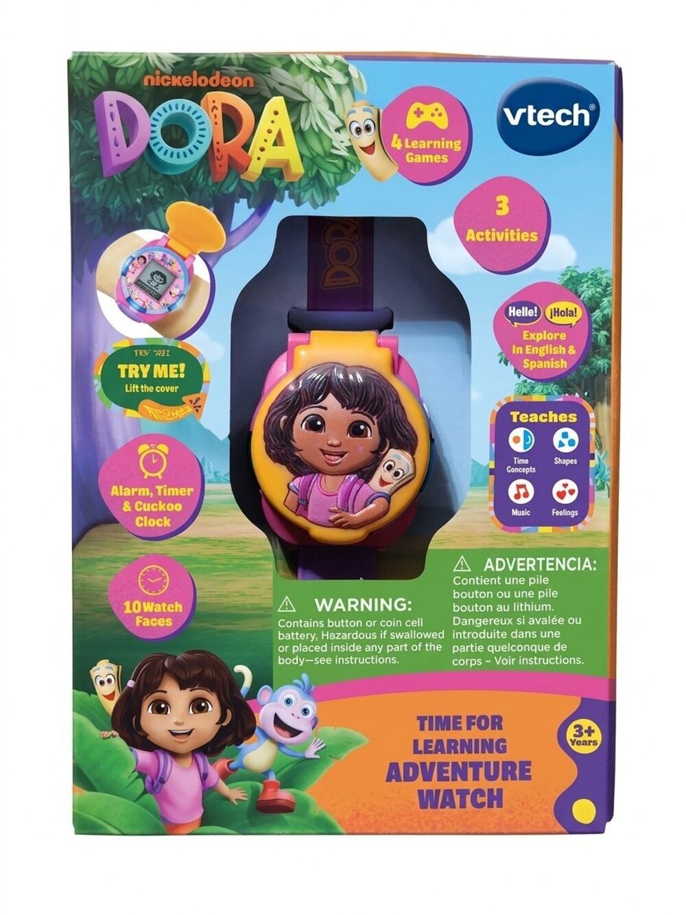 New VTech Nickelodeon Dora The Explorer Time For Learning Adventure Watch *NIB*